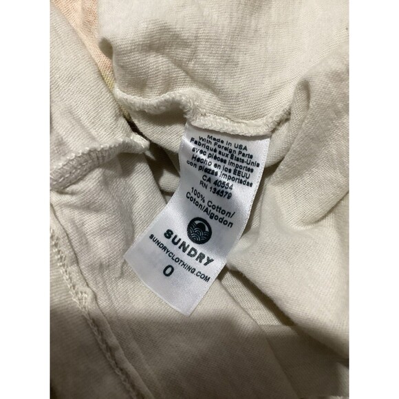 Sundry Cream Short Sleeve T-shirt Blouse Rainbow Heart Size 0 XS - Picture 5 of 5